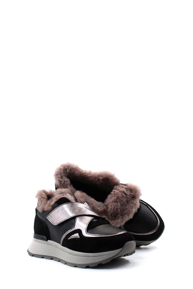 Hakiki Deri Kürklü  Kadın Casual Ayakkabı 757KZA24056 - Resim 5