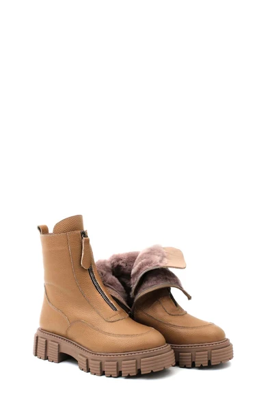 Hakiki Deri Kürklü  Kadın Klasik Bot 710KZA6003 - Resim 10