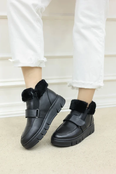 Hakiki Deri Kürklü  Kadın Klasik Bot 916KZA3700 ürün görseli