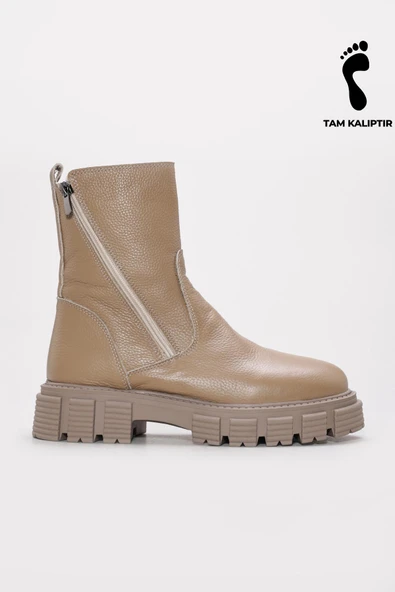Hakiki Deri Kürklü  Kadın Klasik Bot 710KZA6002 - Resim 2