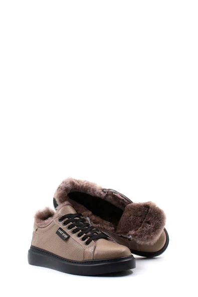 Hakiki Deri Kürklü  Kadın Casual Ayakkabı 160KZA950 - Resim 12