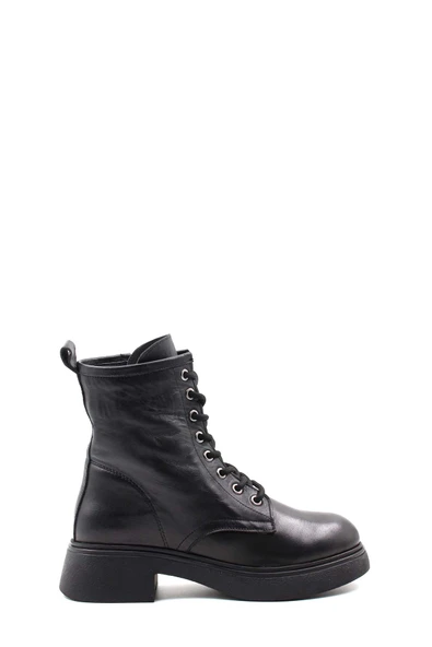 Hakiki Deri Kürklü  Kadın Klasik Bot 124KZA2420 - Resim 2