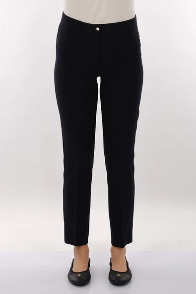 Modiva Minimalist Kadın Pantolon - Yüksek Bel, Düz Kesim, Midi Boy - Günlük & İş - Resim 6