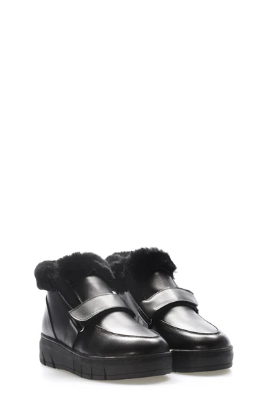 Hakiki Deri Kürklü  Kadın Klasik Bot 916KZA3700 - Resim 5