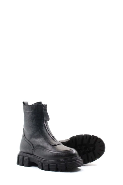 Hakiki Deri Kürklü  Kadın Klasik Bot 710KZA6003 - Resim 5