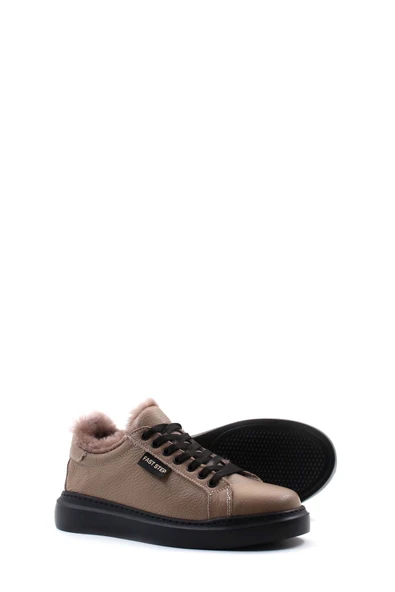 Hakiki Deri Kürklü  Kadın Casual Ayakkabı 160KZA950 - Resim 11