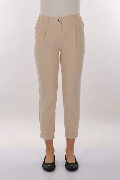 Modiva Minimalist Yüksek Bel Midi Kadın Pantolon - Günlük & Ofis - Resim 12