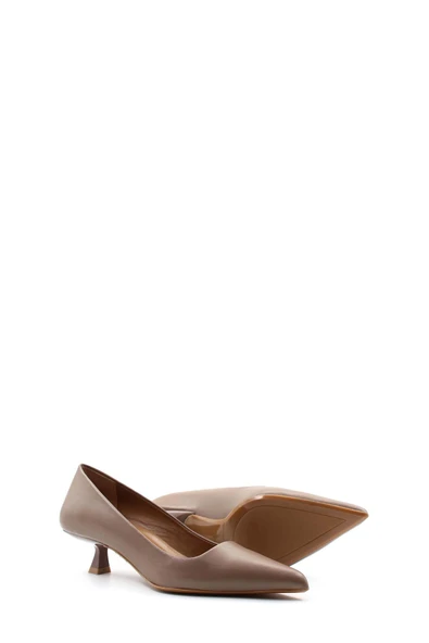 Hakiki Deri  Kadın Kısa Topuklu Ayakkabı 019ZA22-004 - Resim 8