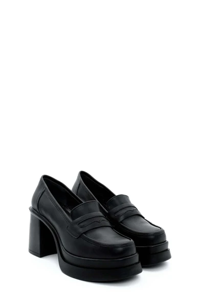 Hakiki Deri  Kadın Kalın Topuklu Ayakkabı 281ZA2405 - Resim 5