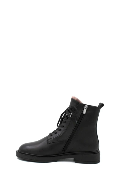 Hakiki Deri Kürklü  Kadın Klasik Bot 916KZA3798 - Resim 7