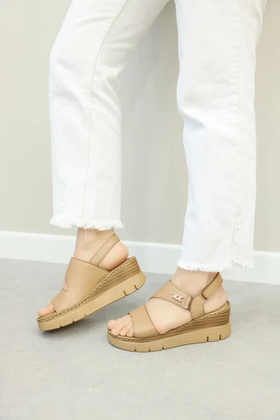 Hakiki Deri  Kadın Klasik Sandalet 621ZA1127 - Resim 6