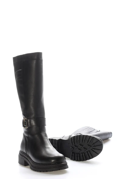 Hakiki Deri Kürklü  Kadın Klasik Çizme 257KZA632 - Resim 3