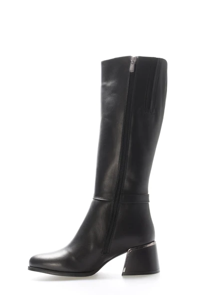 Hakiki Deri Kürklü  Kadın Dolgu Topuk Çizme 064KZA267 - Resim 3