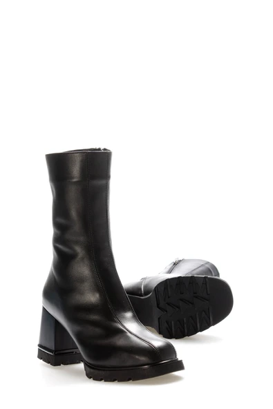 Hakiki Deri Kürklü  Kadın Kalın Topuklu Bot 212KZA444 - Resim 3