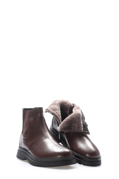 Hakiki Deri Kürklü  Erkek Klasik Bot 209KMA241 - Resim 9