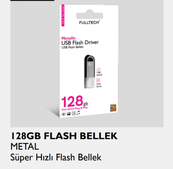 128 GB Flash bellek Metal Süper Hızlı Flash Bellek