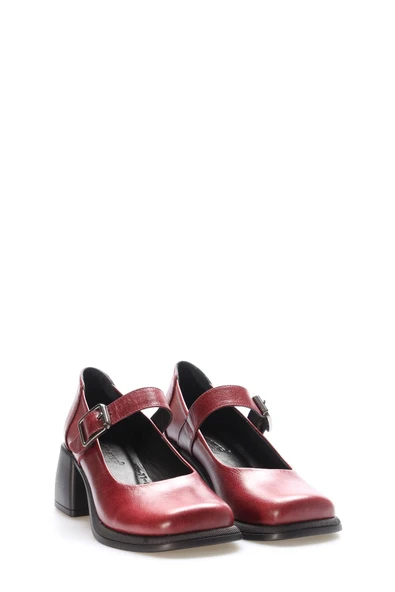 Hakiki Deri  Kadın Kalın Topuklu Ayakkabı 217ZA880-03 - Resim 10