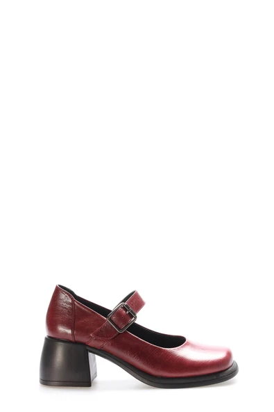 Hakiki Deri  Kadın Kalın Topuklu Ayakkabı 217ZA880-03 - Resim 7