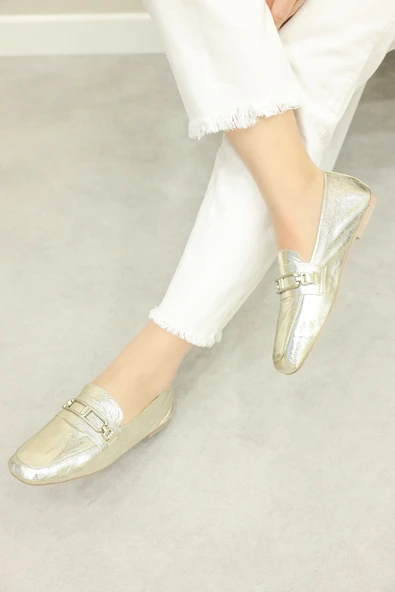 Hakiki Deri  Kadın Babet Ayakkabı 210ZA005 - Resim 11