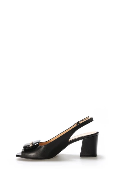 Hakiki Deri  Kadın Kalın Topuklu Ayakkabı 215ZA2520 - Resim 3