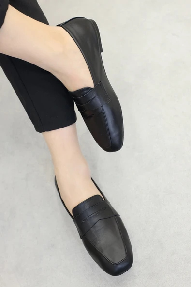 Hakiki Deri  Kadın Babet Ayakkabı 210ZA0003 - Resim 6