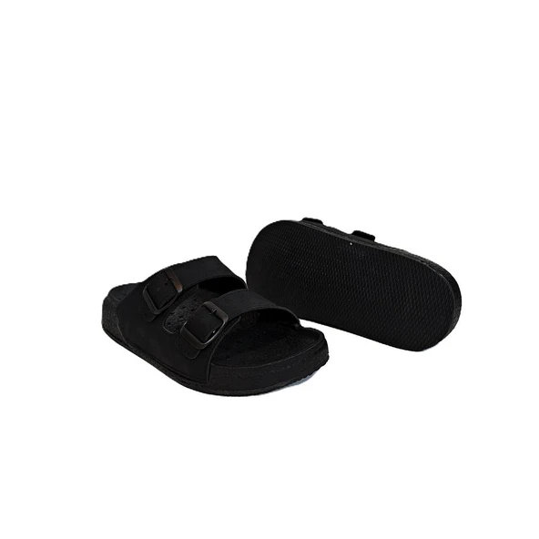 Pierre Cardin 7410 Siyah Çift Tokalı Yumuşak Taban Rahat Terlik - 8