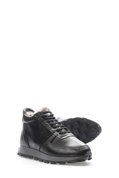 Hakiki Deri Kürklü  Erkek Klasik Bot 154KGA1709-1 - Resim 3