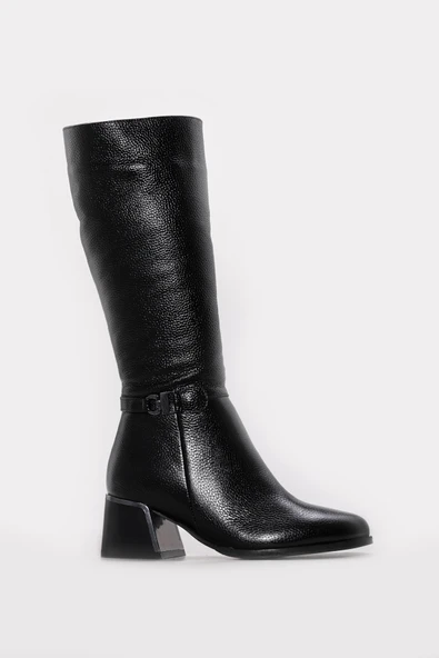 Hakiki Deri Kürklü  Kadın Dolgu Topuk Çizme 064KZA267 - Resim 10