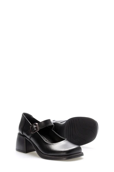 Hakiki Deri  Kadın Kalın Topuklu Ayakkabı 217ZA880-03 - Resim 4