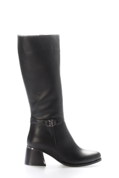 Hakiki Deri Kürklü  Kadın Dolgu Topuk Çizme 064KZA267 - Resim 2