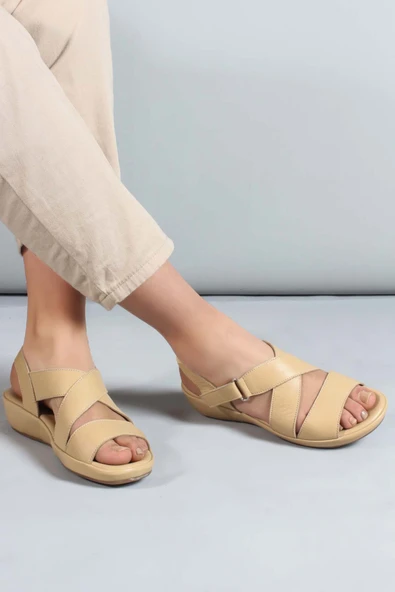 Hakiki Deri  Kadın Klasik Sandalet 864ZAR05