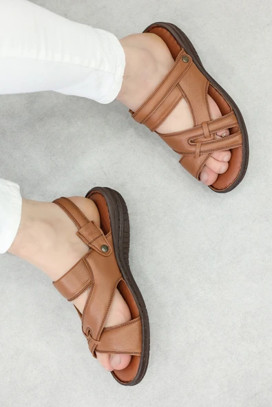 Hakiki Deri  Erkek Klasik Sandalet 952MA710 - 11
