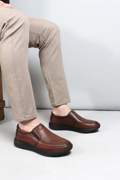 Hakiki Deri Ortopedik  Erkek Casual Ayakkabı 951MA204 - Resim 6