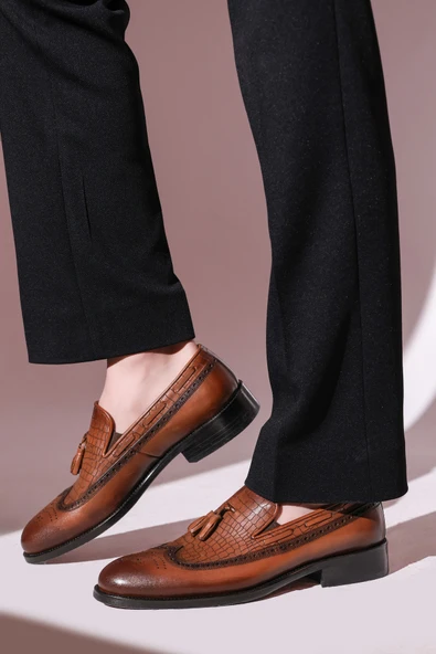 Hakiki Deri Kösele  Erkek Klasik Ayakkabı 893MA8802-1 ürün görseli