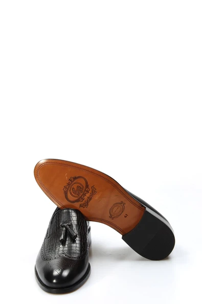 Hakiki Deri Kösele  Erkek Klasik Ayakkabı 893MA8802-1 - Resim 9