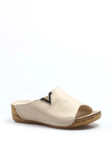 Hakiki Deri  Kadın Düz Terlik 972ZA211 - Resim 4