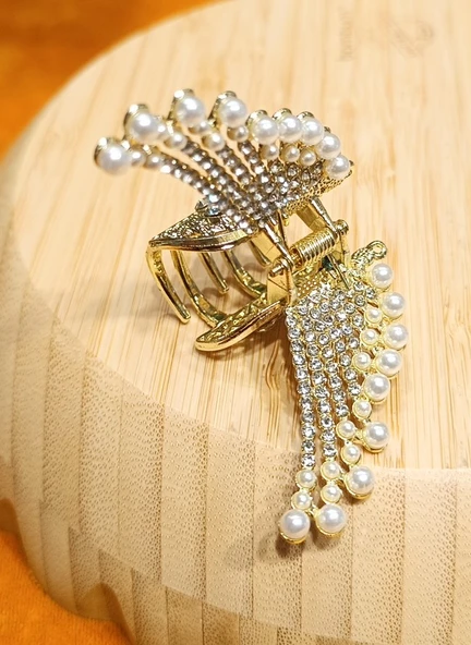 Monalisa Home Lüks Gösterişli İncili Parıltılı Metal Kıstırma  Toka ürün görseli 1