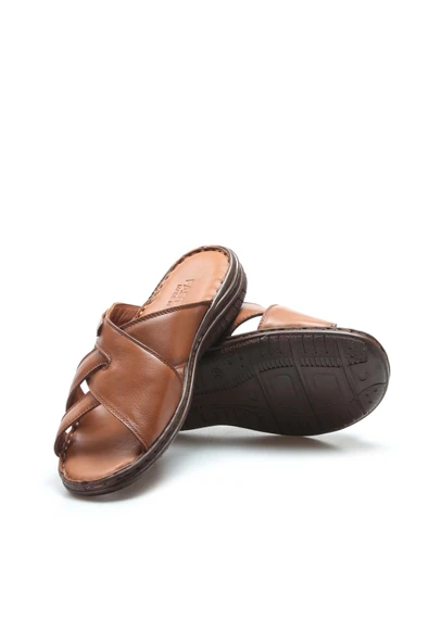 Hakiki Deri  Erkek Düz Terlik 952MA125 - Resim 10