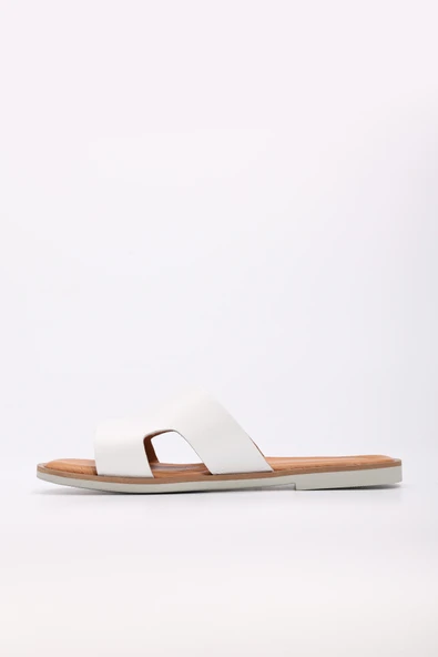 Hakiki Deri  Kadın Düz Terlik 227ZA16408 - Resim 2