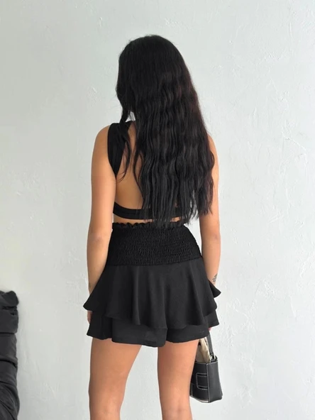 Ayrobin Şortlu Etek - Siyah - 3