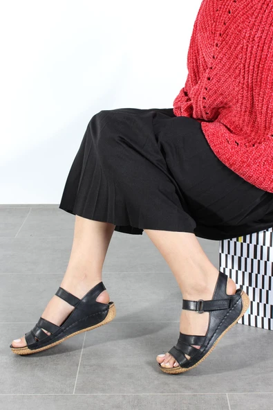 Hakiki Deri  Kadın Klasik Sandalet 763ZA05 - Resim 5