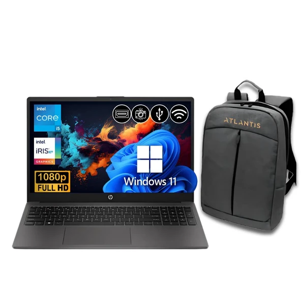 HP 250 G10 Intel Core i5 1334U 24GB 512GB M.2 SSD B2NC5ES ATL62 W11Pro 15.6" Notebook+Çanta