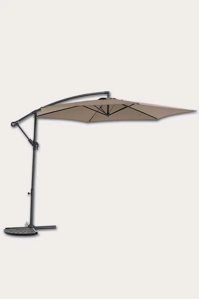 Sunfun Parasol Şemsiye Kahverengi - Çap: 300 cm - 14 kg - Eğilebilme Özelliği - Ayak Çapı: 48 cm - Polyester