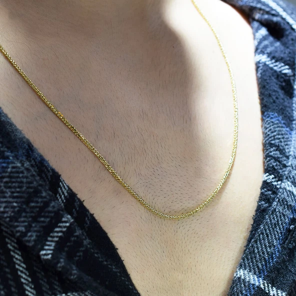 14 Altın Palmiye Zincir Erkek Kolye