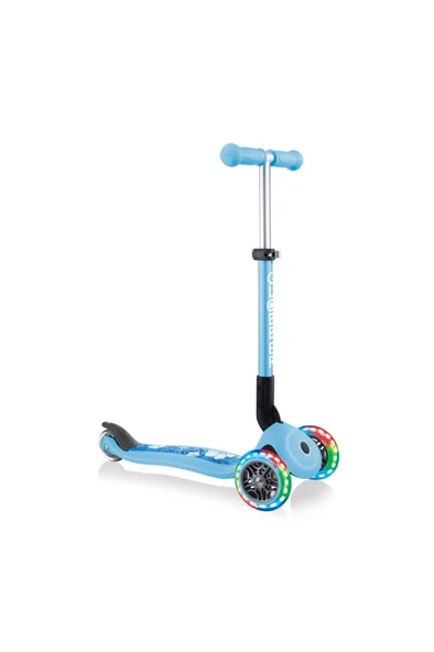 Globber Junior Fantasy Katlanabilir Işıklı Scooter - Pastel Mavi