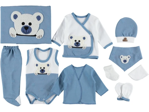 UNİ 10 LU ORGANİK PANDA LÜX ZIBIN SET HASTANE ÇIKIŞI HEDİYELİK - 4