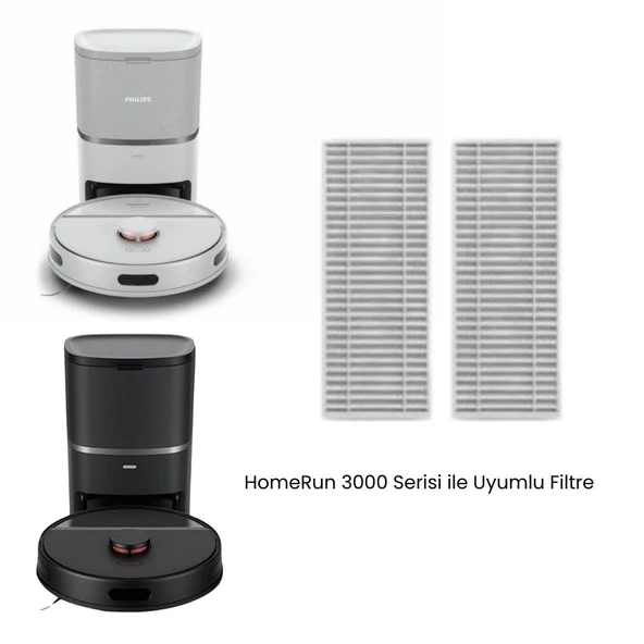 HomeRun 3000 Serisi Aqua XU3000,Aqua XU3110 Süpürge Filtresi 2'li Philips ile Uyumlu - 3