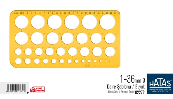 Hatas 2272 | Daire Şablonu 1-36 mm Büyük - 4