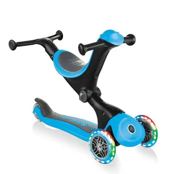 Globber Go Up Foldable Plus Işıklı 3 Tekerlekli Çocuk Scooter-  Mavi
