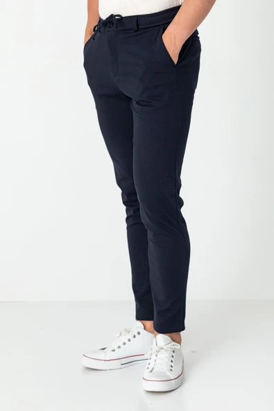 Erkek Relaxed Fit Beli Lastikli Bağcıklı Likralı Süper Rahat Jogger Pantolon - 6